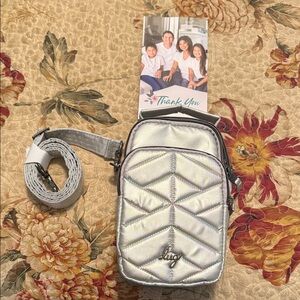 Silver Quilted Crossbody Bag